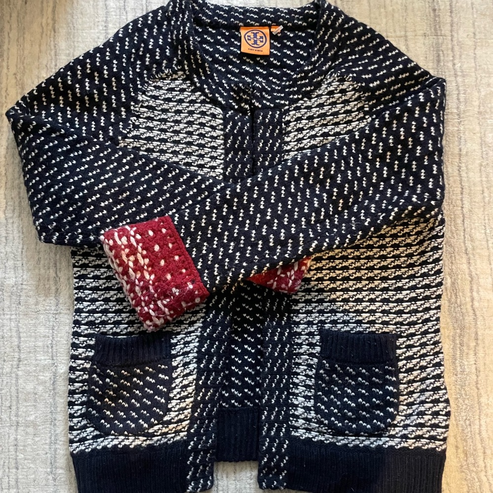 Tory Burch Cardigan Navy & Red